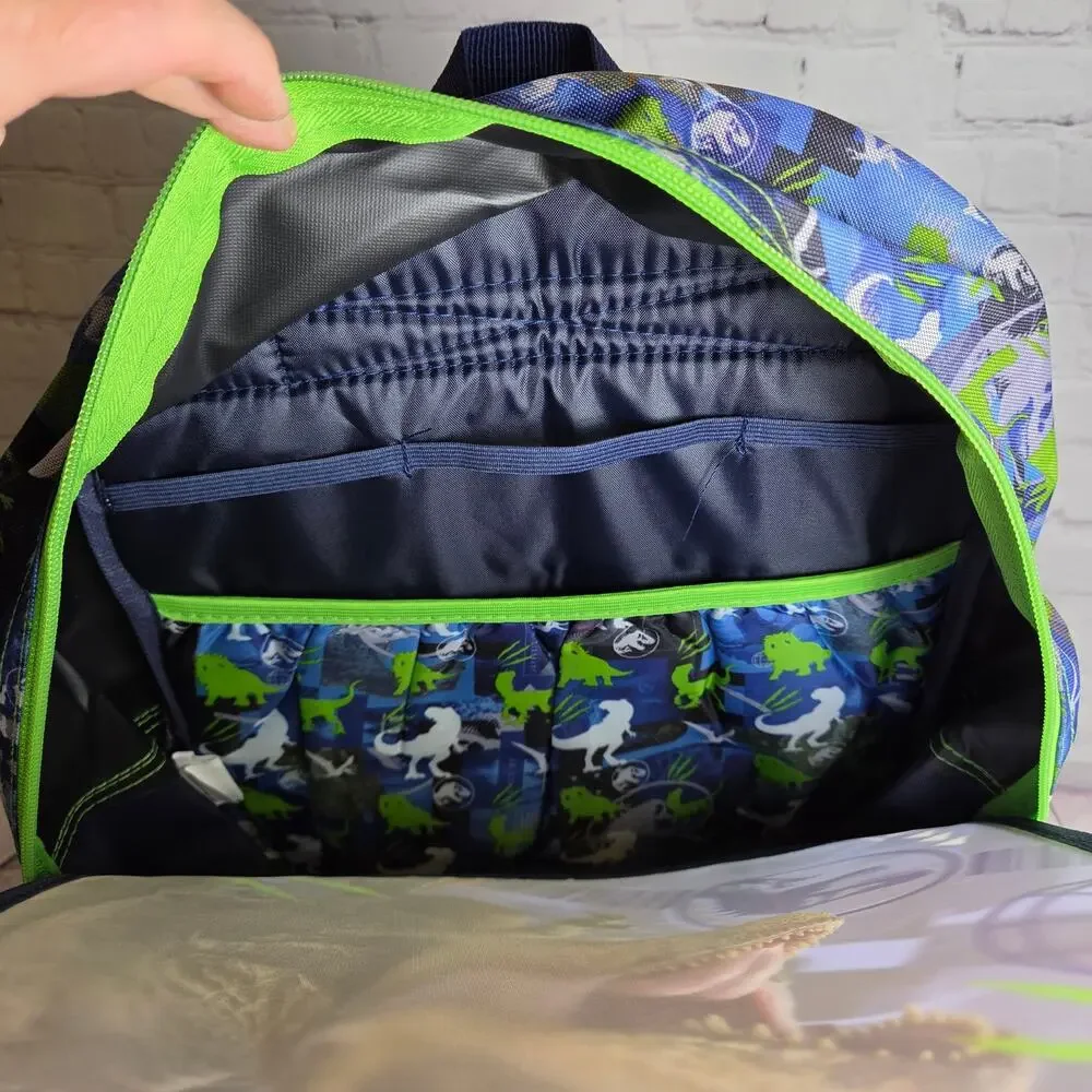 Jurassic World Backpack with Detachable Insulated Lunch Bag Side Pockets School